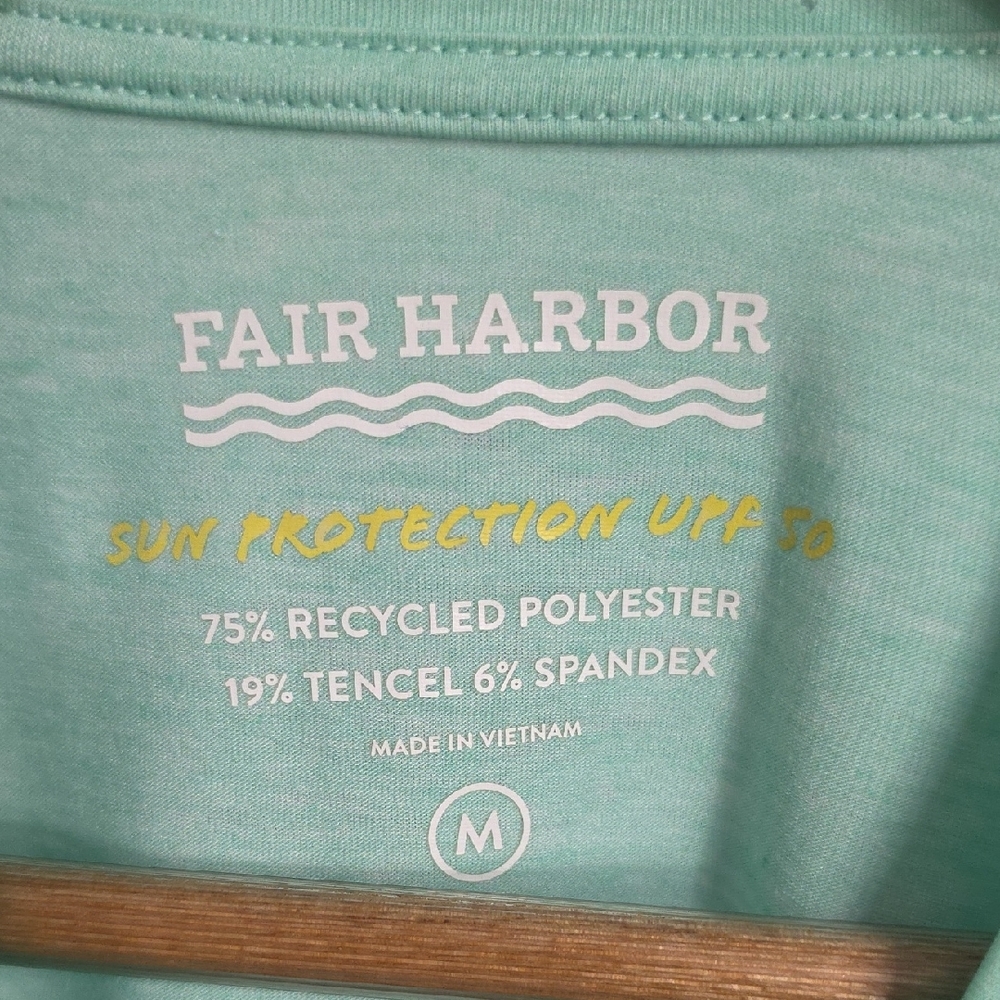 Fair Harbor Men’s Performance Henley - Seafoam Green - Size M - Picture 3 of 7